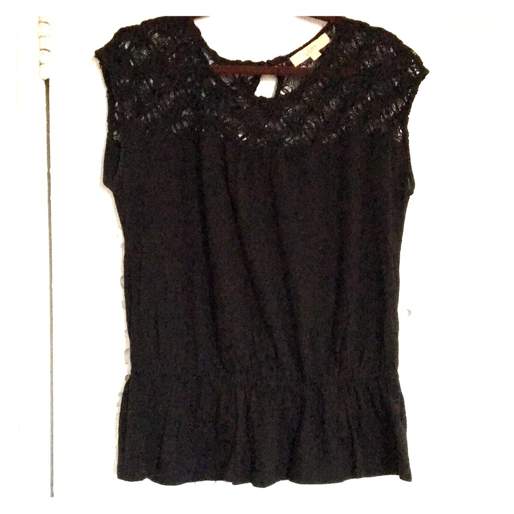 Crochet top peplum tee